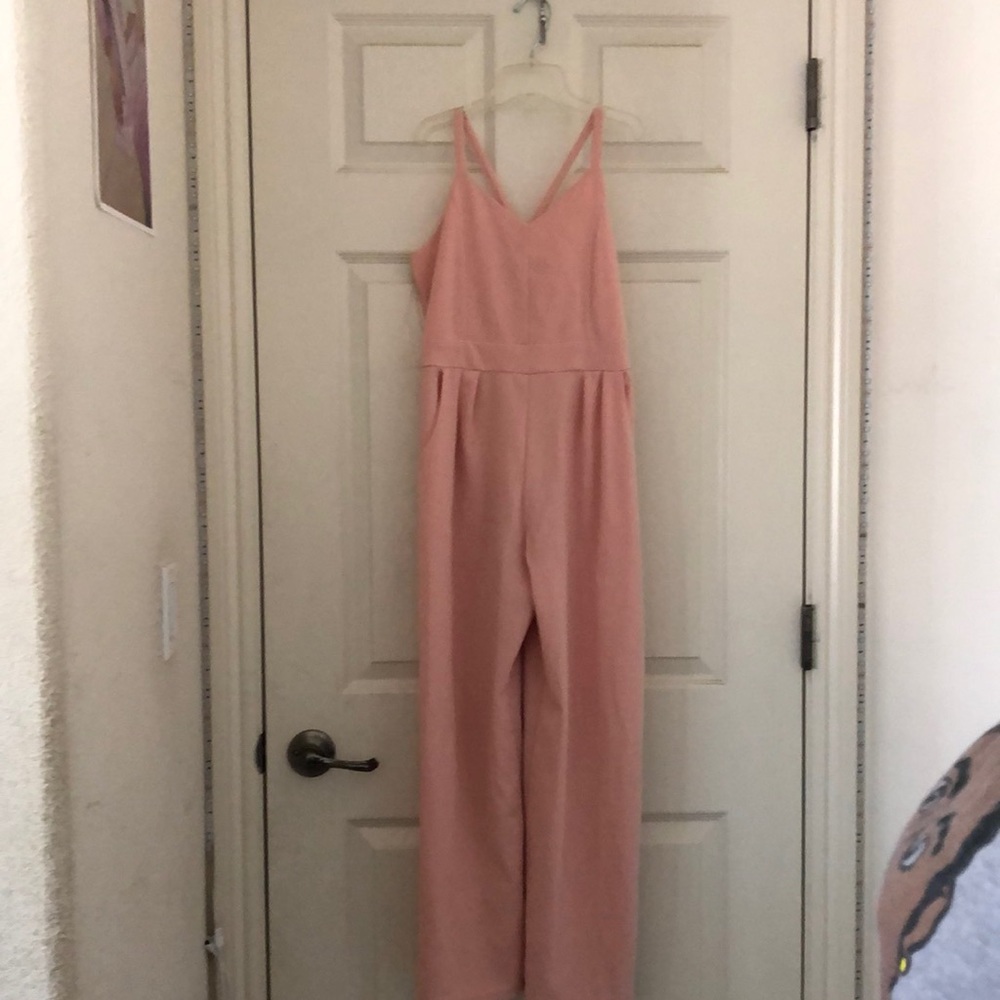 Rose pink jumper w/ lace back accent